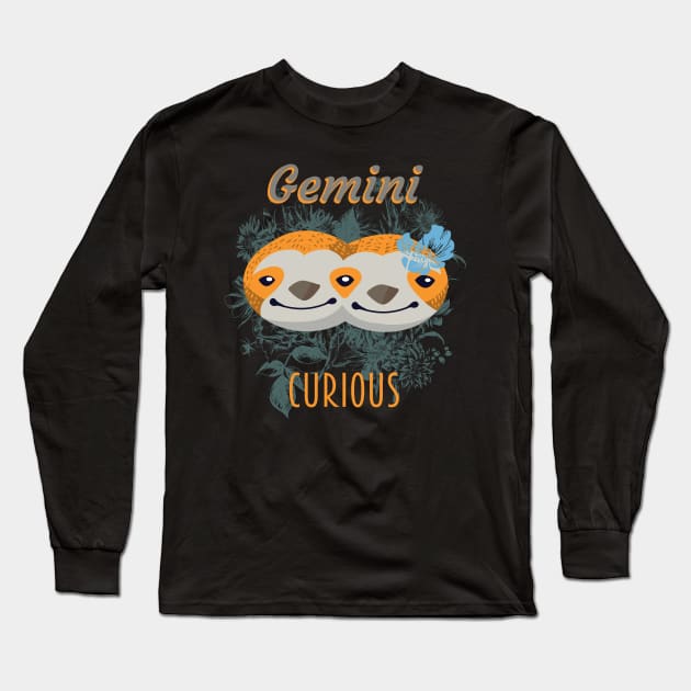 Gemini Twins Horoscope Long Sleeve T-Shirt by Foxxy Merch